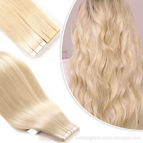 Double Drawn Russian Tape In Hair Extensions